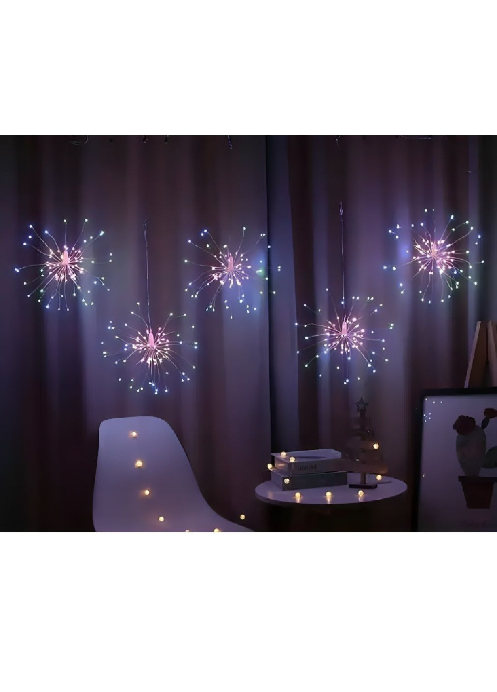 Світлодіодна зовнішня внутрішня гірлянда штора феєрверк салют від мережі 8 режимів світіння 3х0.30 м 500LED (478758-Prob) RGB Unbranded (311480991)
