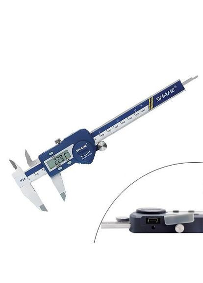 Штангенциркуль цифровий електронний USB 150 мм 0.01мм у футлярі, IP54 Shahe (302975020)