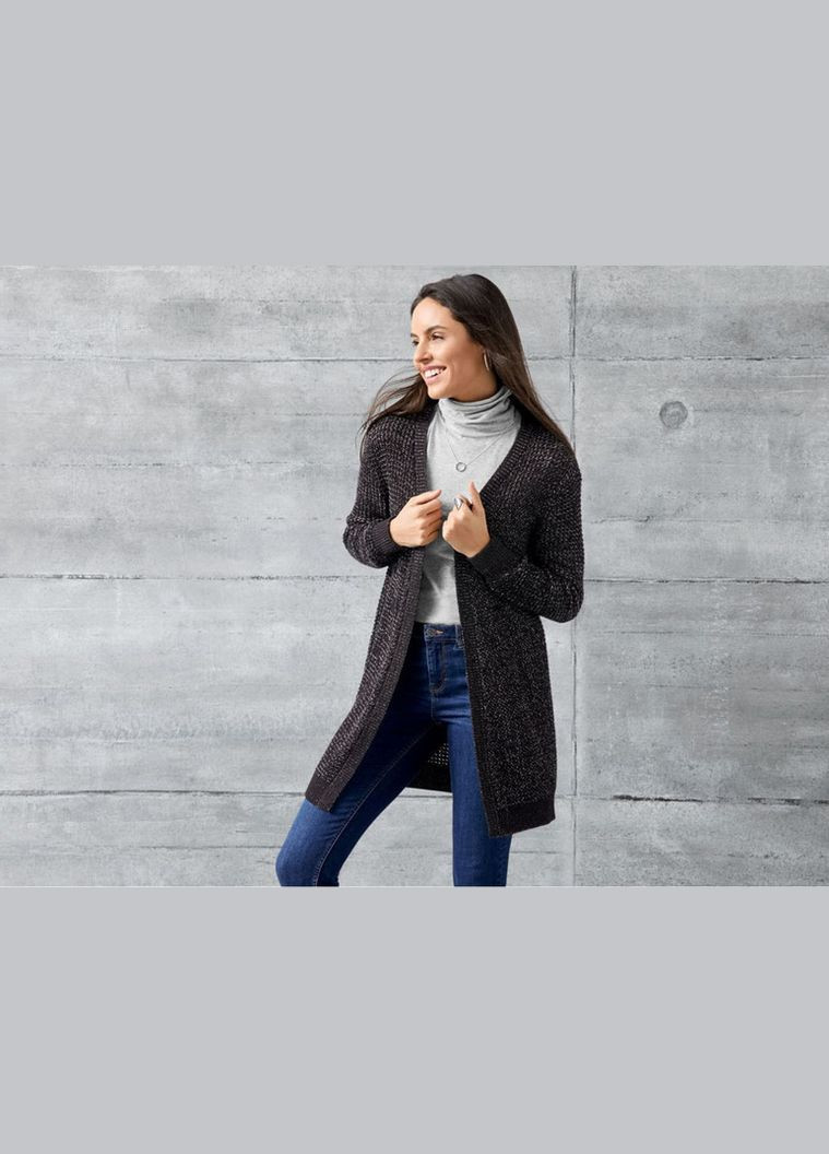 Кардиган в для жінки LIDL 334916 графітовий Esmara (306713679)