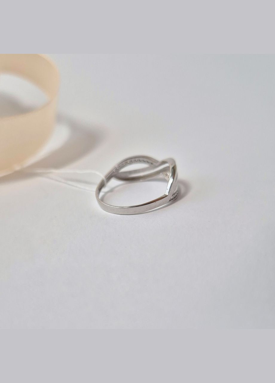 Серебряное кольцо с Белыми камнями Бесконечность.0 размер серебро 925 пробы Родированное 1579к No Brand (307289192)