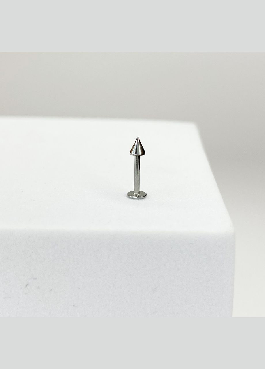 Сережка для пірсингу Лабрет з шипом підходить для губ і вух хірургічна сталь 316L Сталистий 13.5 мм x 3 мм Pr00046 Finding (315799873)