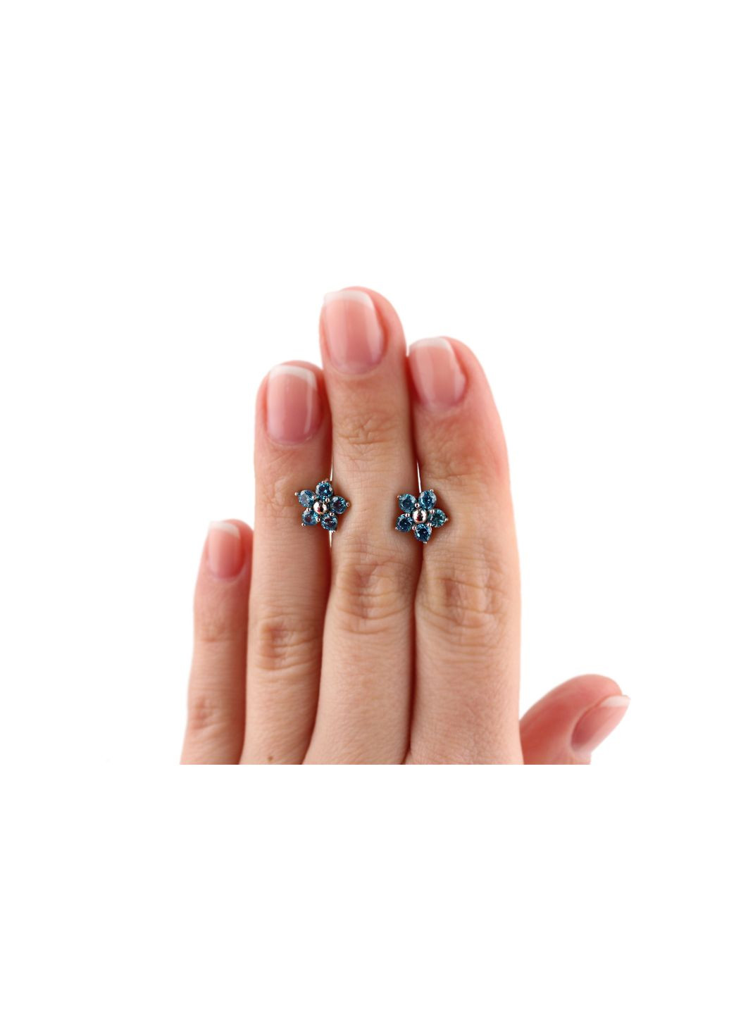 Серьги пусетигвоздики серебряные Нарцисс 2430/9рг No Brand (316397668)