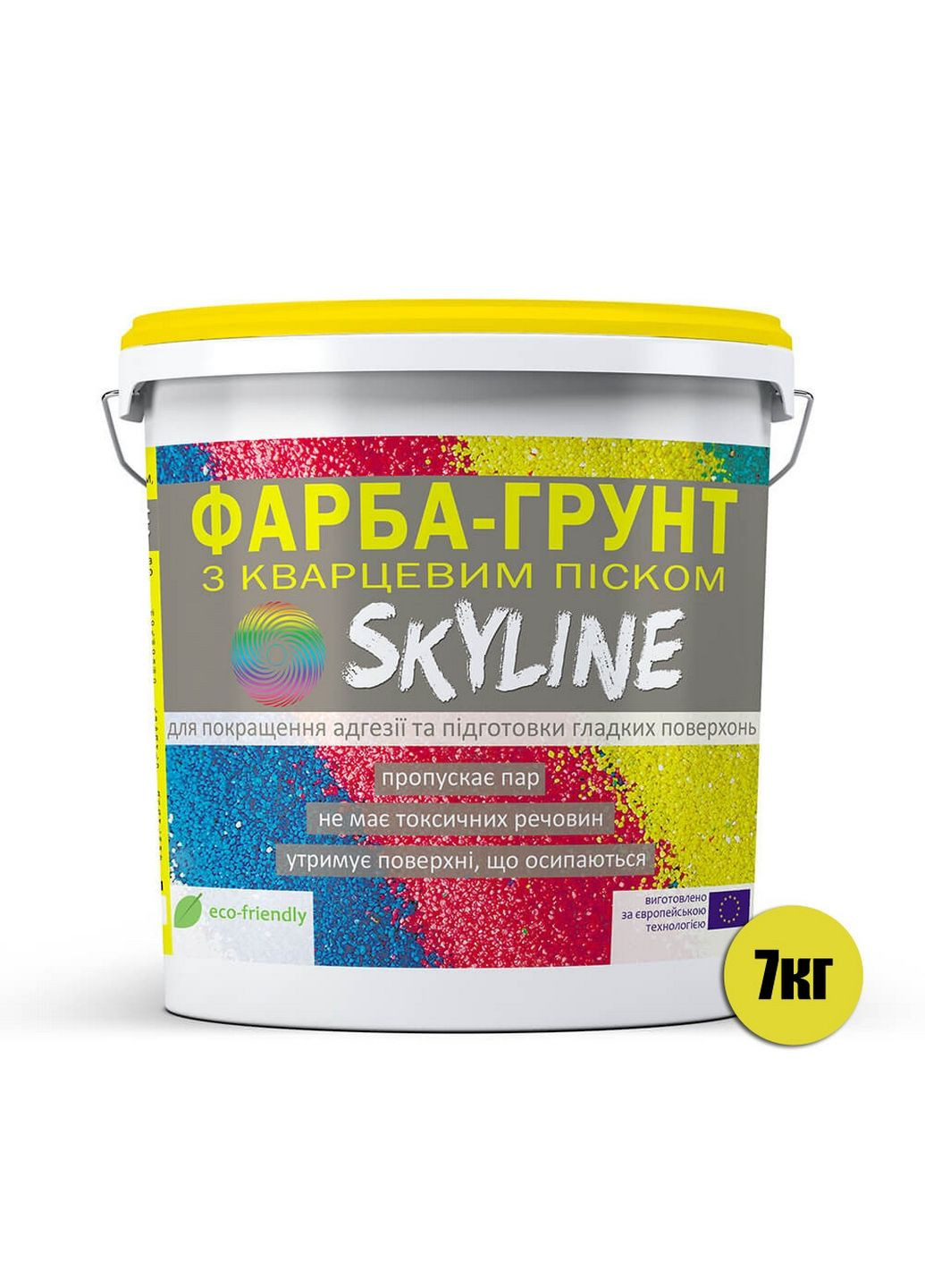 Акрилова фарба-грунт з кварцовим піском 7 кг SkyLine (289367683)