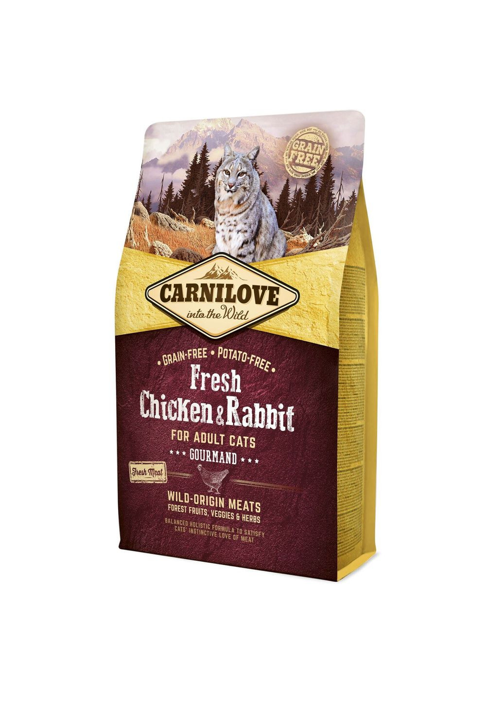 Сухой корм для взрослых кошек Fresh Gourmand с курицей и кроликом 2 кг (8595602527397) Carnilove (279564360)