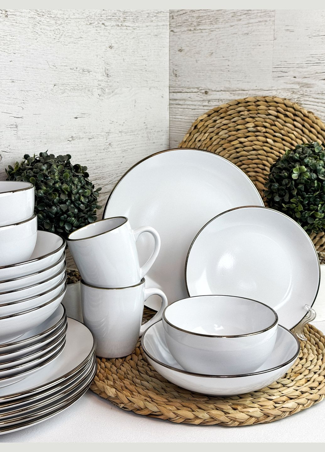 Столовый сервиз 26 Gasto Golden rim white IN0026GAS/2 Intrendo (364983467)