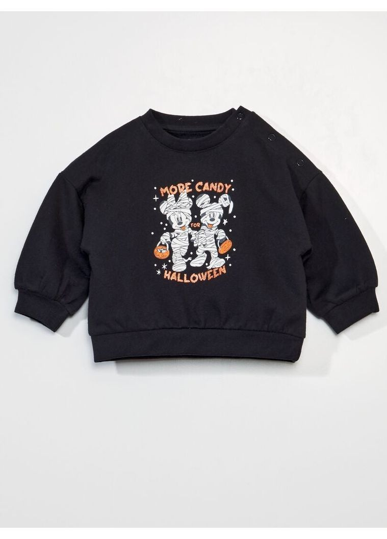 Kiabi свитшот флис,черный с принтом, черный