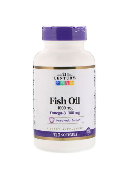 Рыбий жир, Health, 1000 мг, 120 капсул 21st Century (364311448)