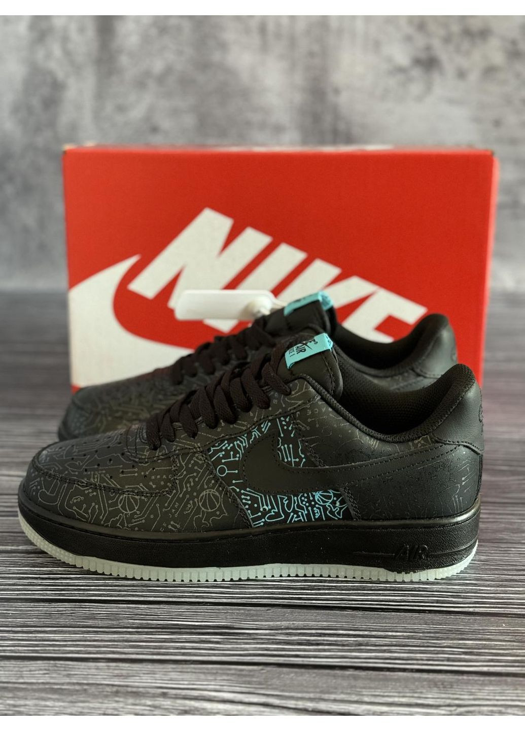 Чорні Осінні кросівки чоловічі nike air force 1 07 low gs space jam найк аір форс 1 преміум No Brand