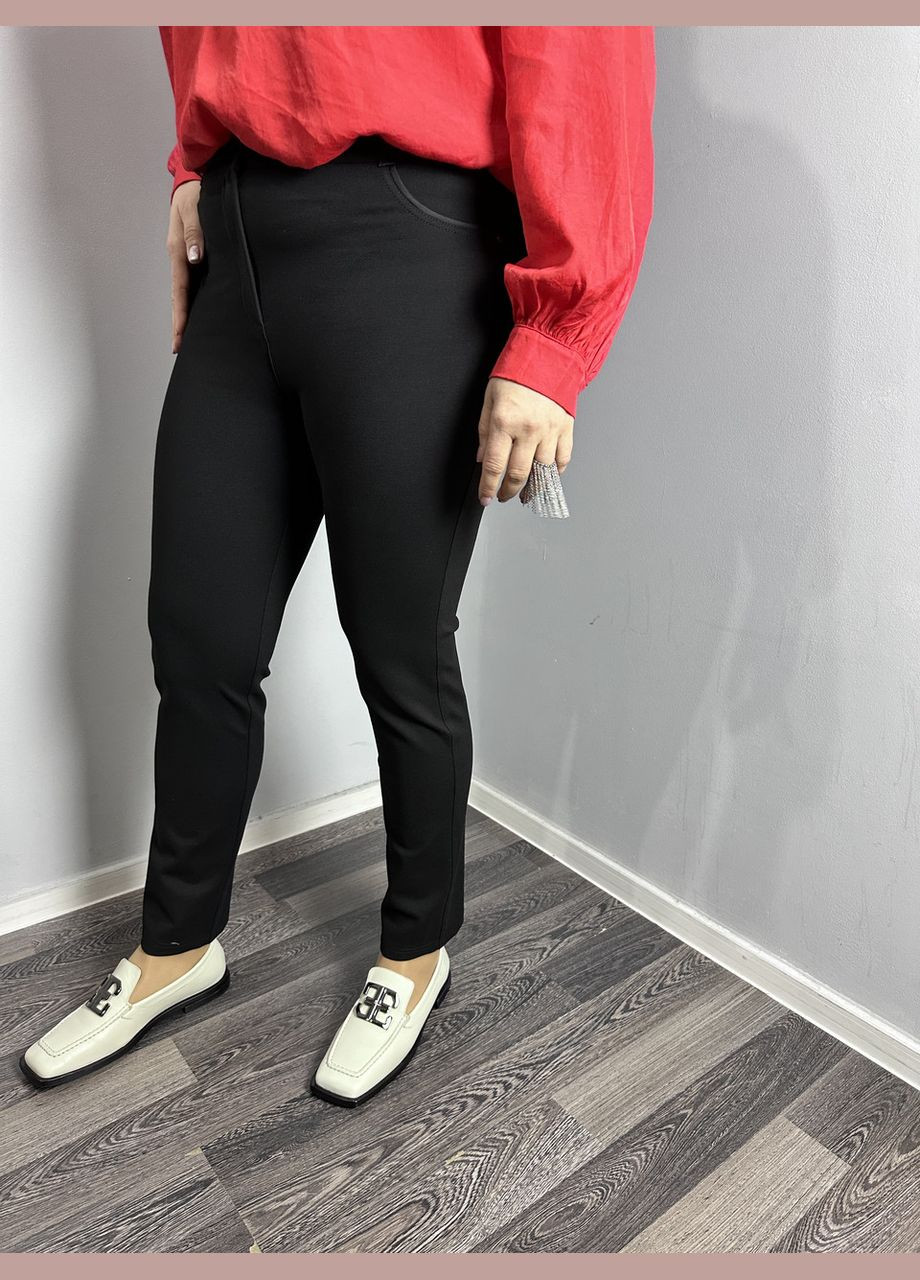 Женские классические брюки прямые черные на флисе MKJL10010-27 Modna KAZKA (277159882)