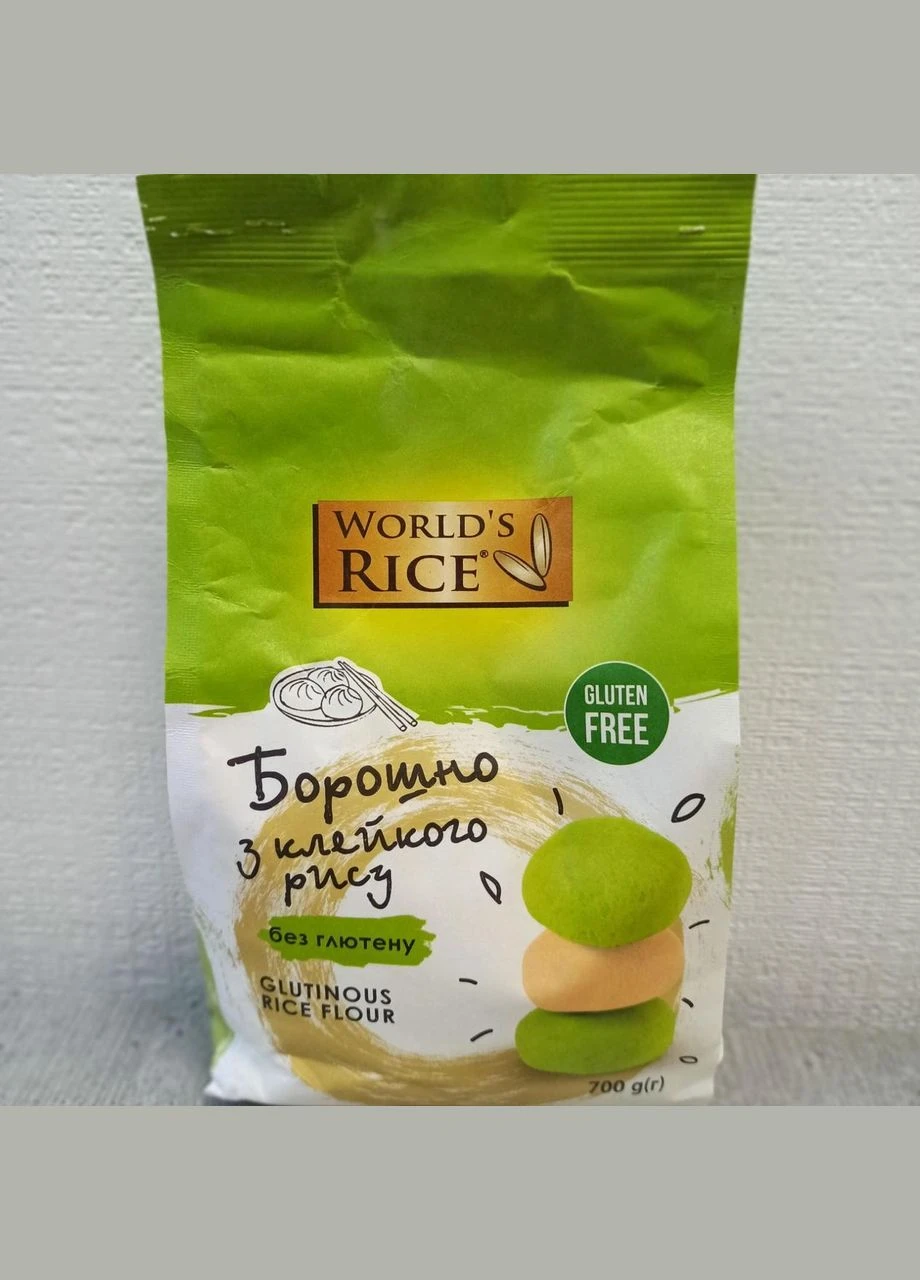 Борошно з клейкого рису без глютену для моті 0,7 кг World's Rice (384395708)