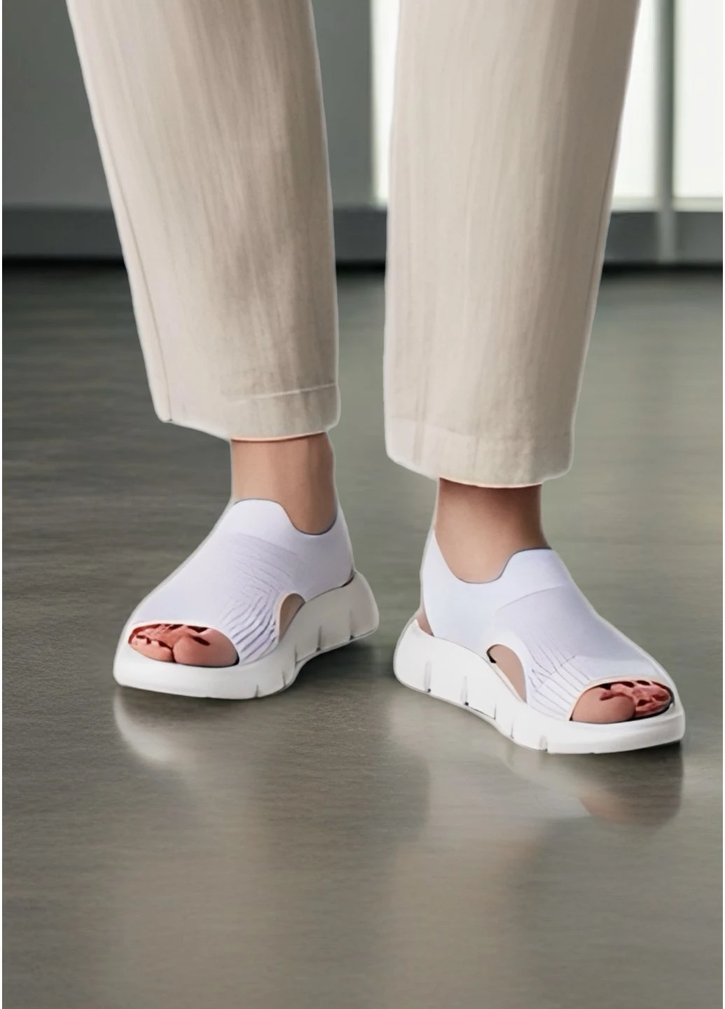 Белые женские белые летние босоножки No Brand