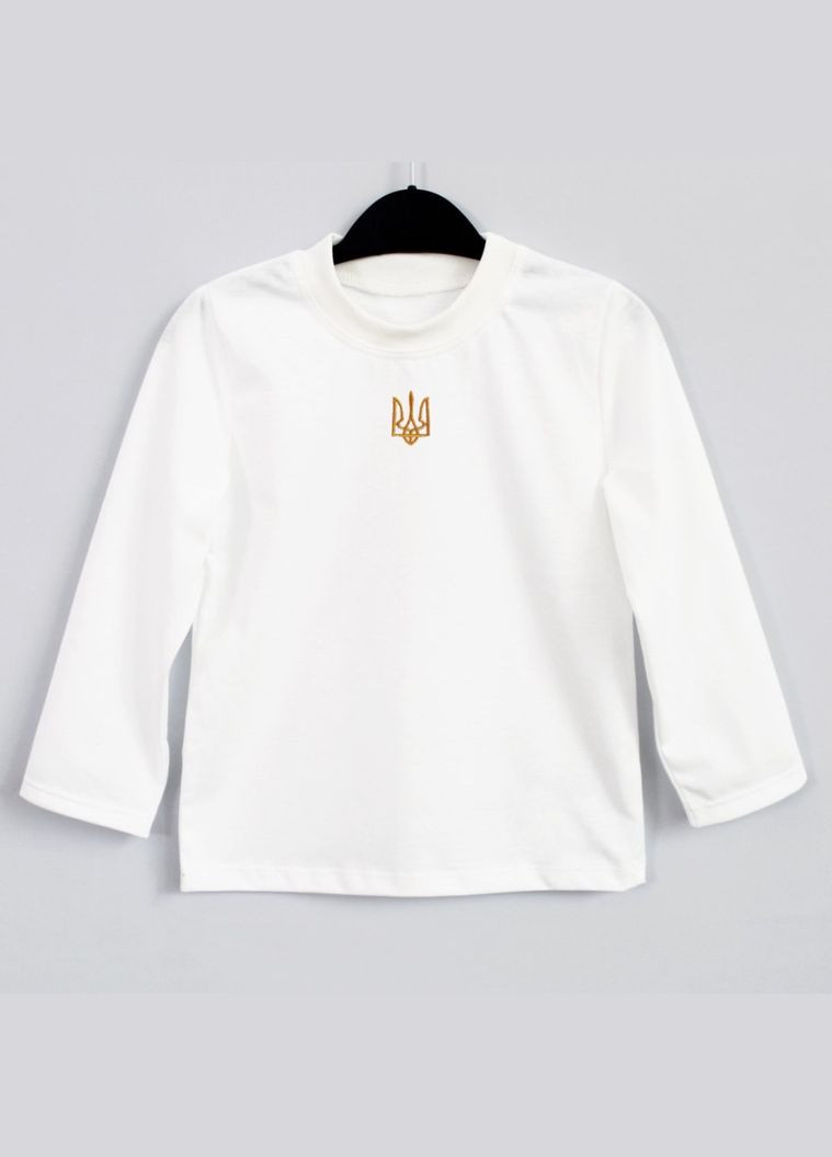 Дитячий патріотичний лонгслів з тризубом кулір дівчинці Ladan (301026345)