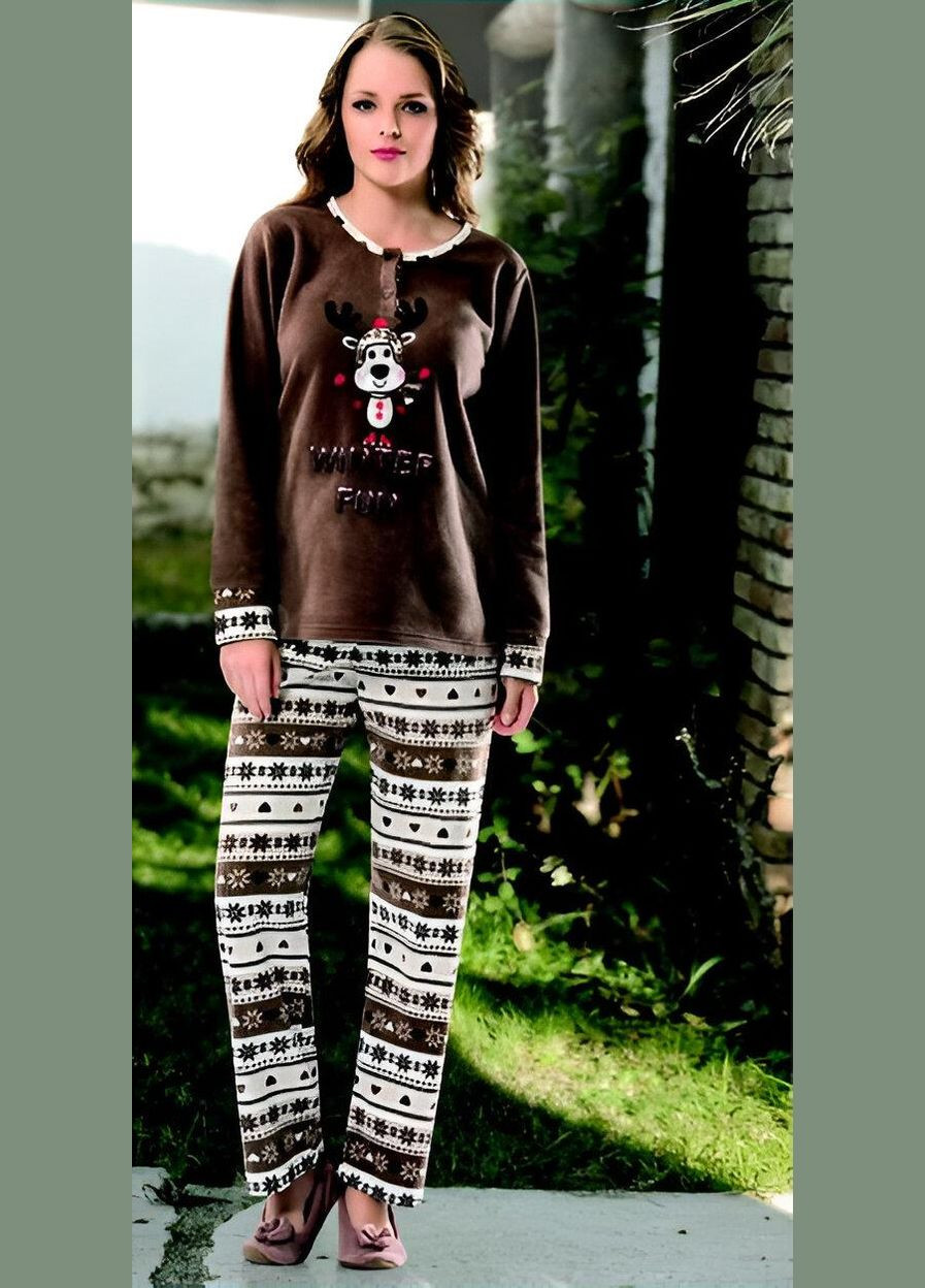 Коричнева домашній одяг піжама жіноча 4580 s Dika