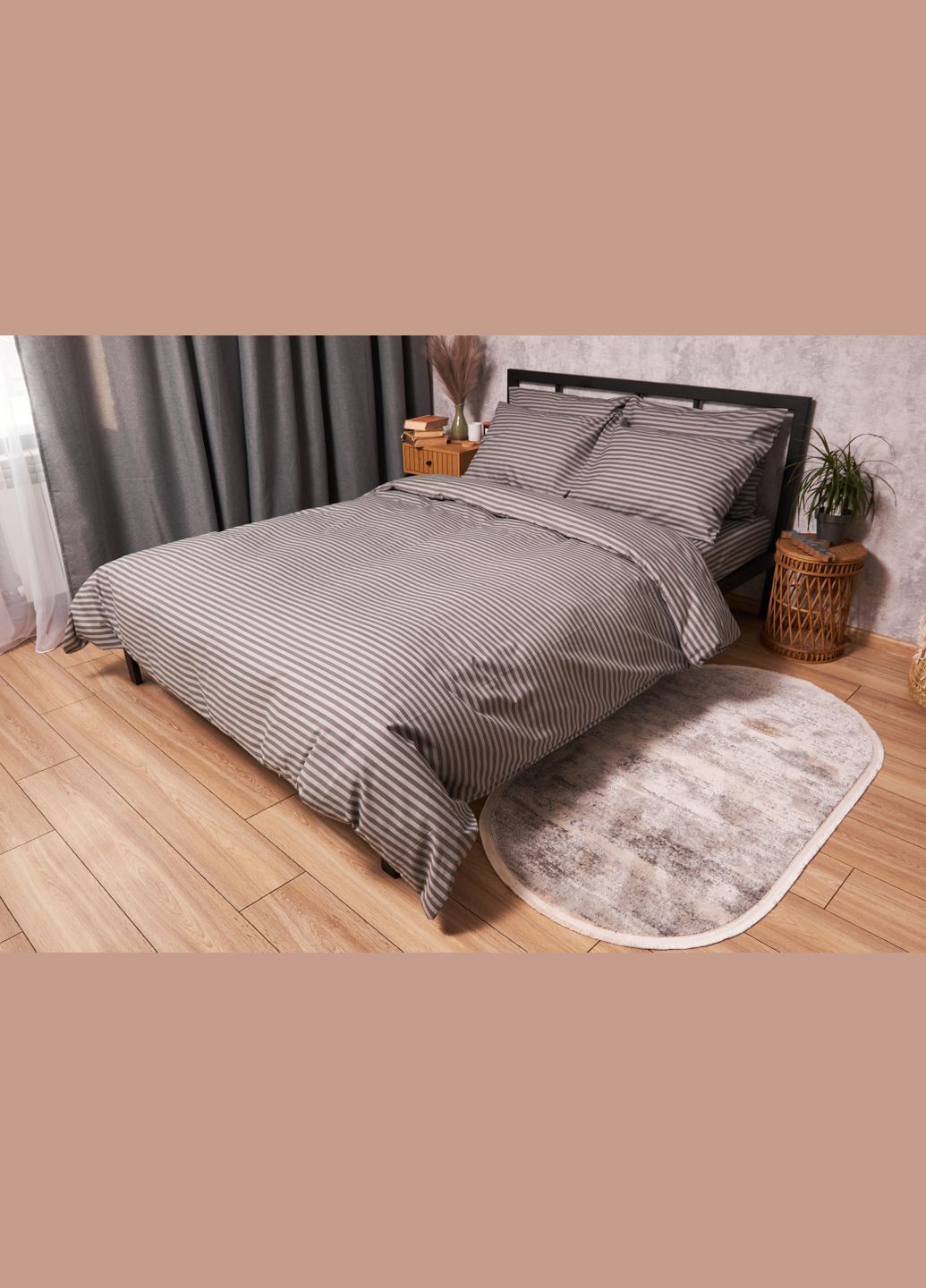 Комплект постельного белья Бязь Gold Люкс полуторный евро 160х220 наволочки 2х40х60 (MS-820003450) Moon&Star Ice Grey (288043995)