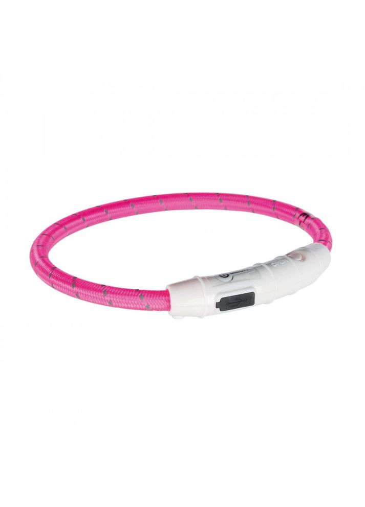 Нашийник для собак USB Flash Light Ring ML, з підсвічуванням 45cм/7мм, рожевий Trixie (292258634)