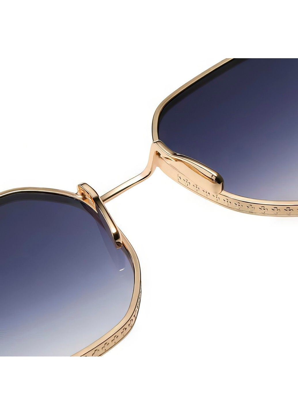 Сонцезахисні окуляри восьмигранні чорний градієнт коричневий із золотом No Brand (292632153)