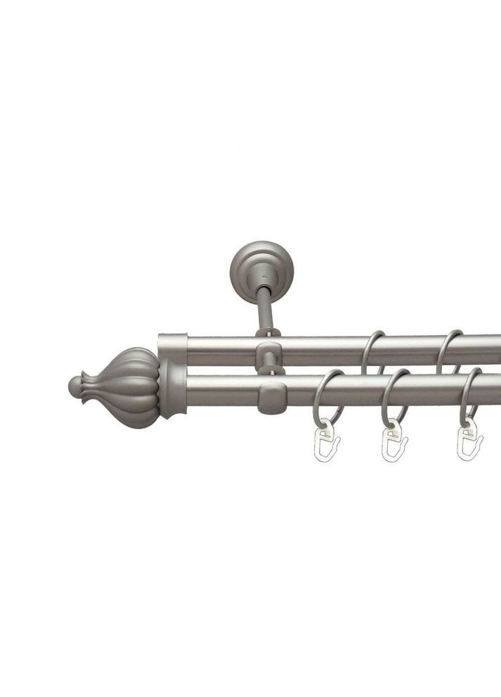 Карниз Таджа металевий дворядний відкритий гладка труба Сатин 19\19 мм 160 см (6308122) ORVIT (300798768)