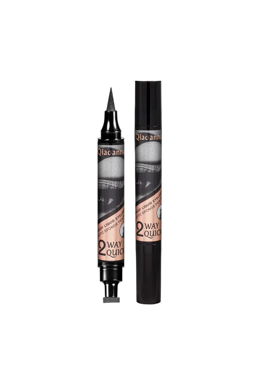 Підводка-маркер для повік Qiaoanna зі штампом 2в1 чорна 5 г Huda Beauty (367991055)