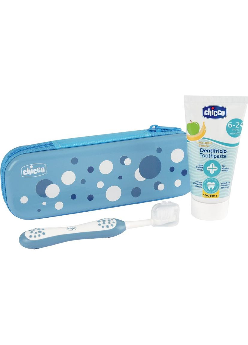 Дорожній набір : зубна щітка + зубна паста 50 мл блакитний () Chicco 12098.00 (328397812)