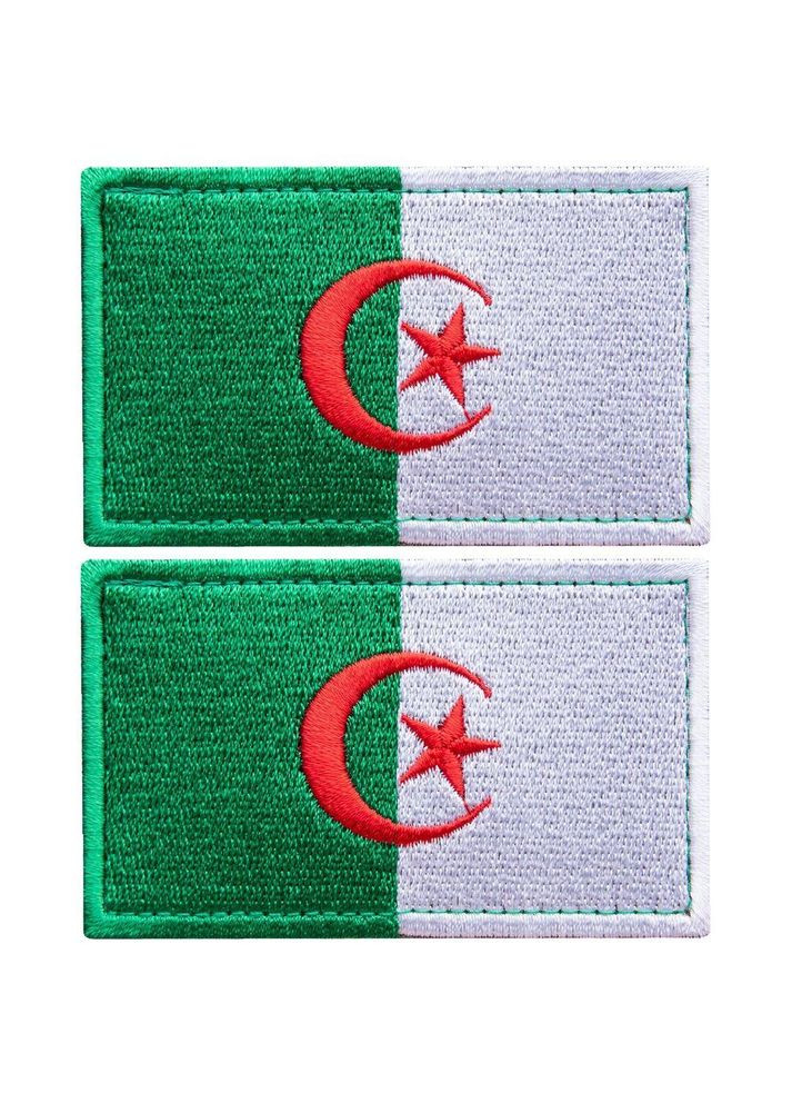 Набір шевронів 2 шт з липучкою Прапор Алжира 5х8 см вишитий патч нашивка Алжир IDEIA (275871081)