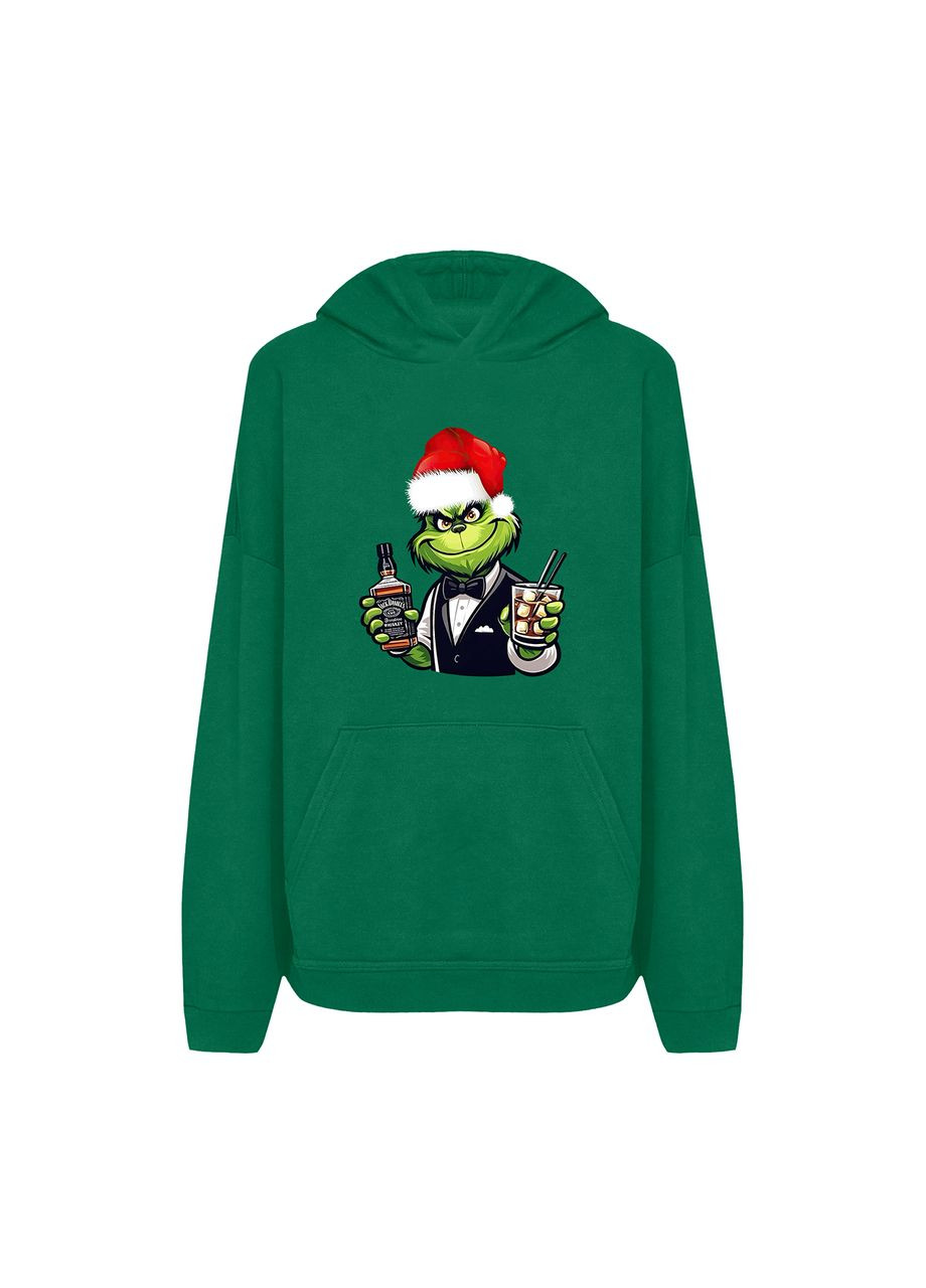 Новогоднее худи с принтом "Пьяный дух Рождества". Гринч (10391573383) ТiШОТКА (368570981)
