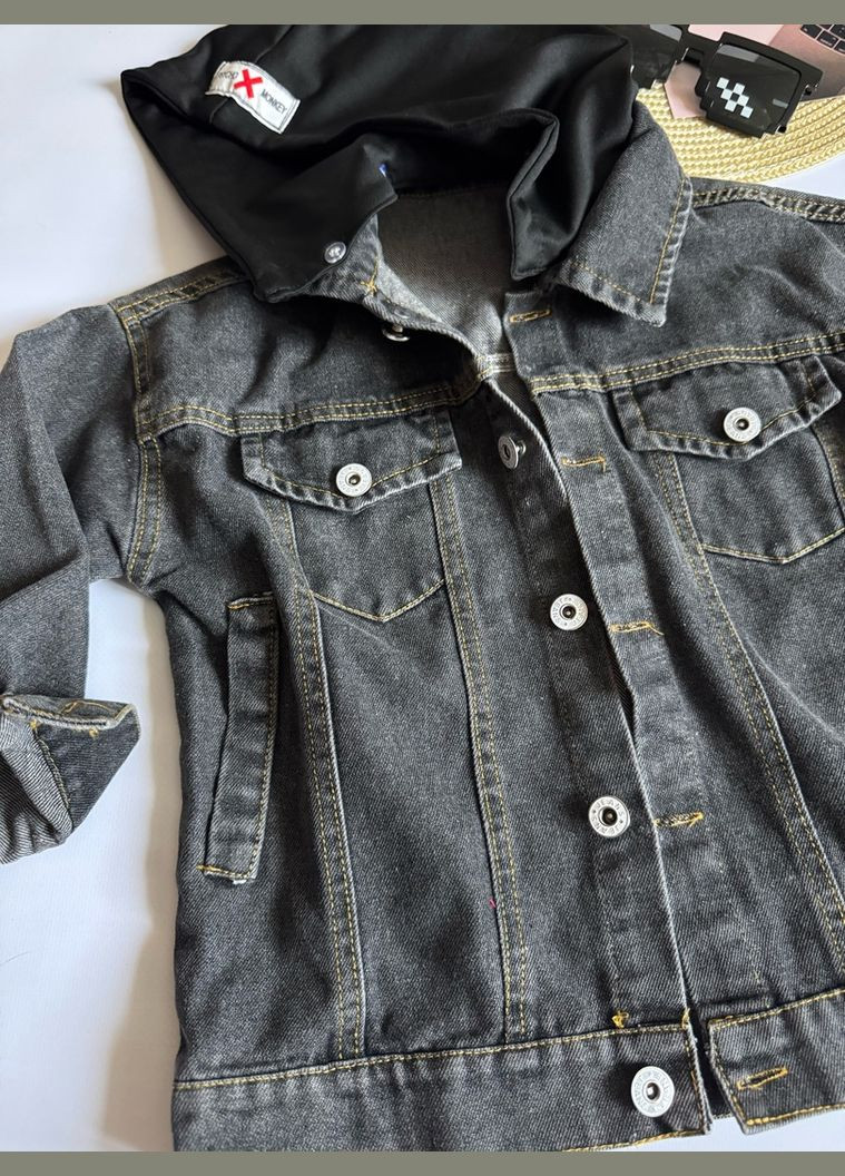 Черная демисезонная джинсовая курточка blue blanket для мальчика цвет черный 10755 No Brand