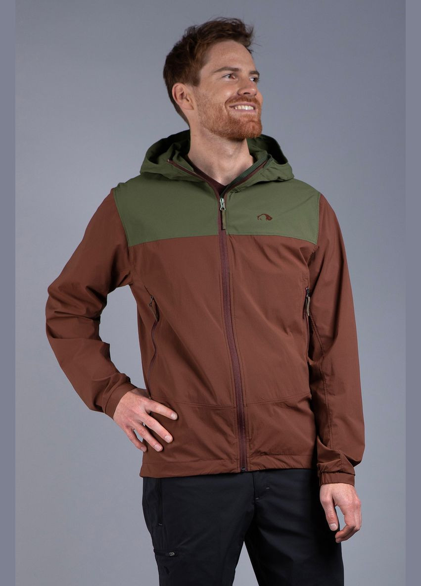 Комбинированная демисезонная куртка мужская lajus mens hooded jacket коричневый-зеленый Tatonka