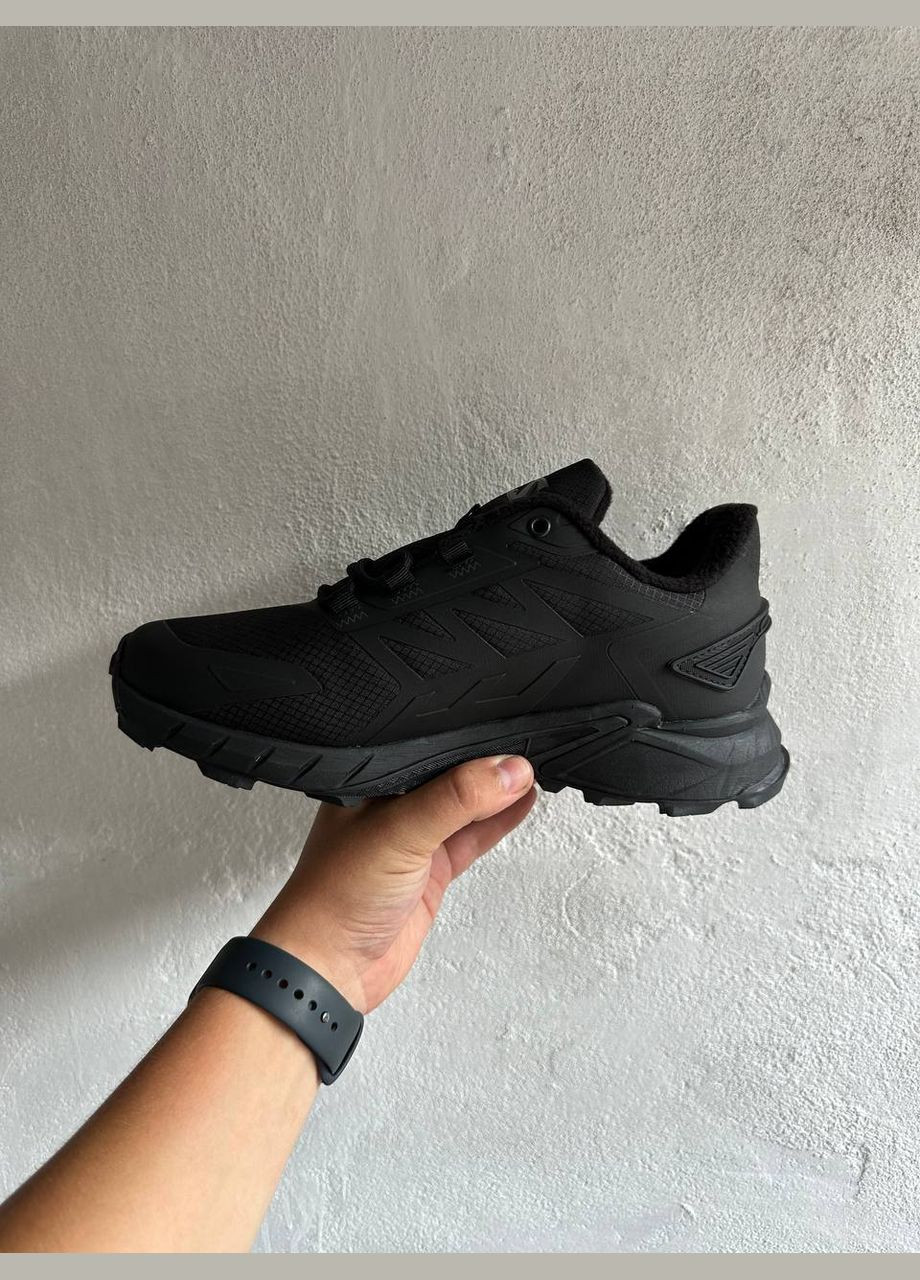 Чорні Зимовий кросівки зимові чоловічі salomon supercross 4 winter black fleece | саломон суперкрос 4 чорні з флісом No Brand