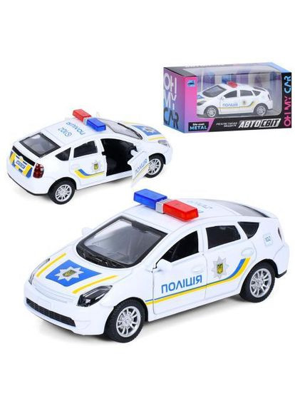 Металева інерційна машинка Поліція 11 см із гумовими колесами, поліцейська машинка для хлопчиків Автосвіт (322777178)