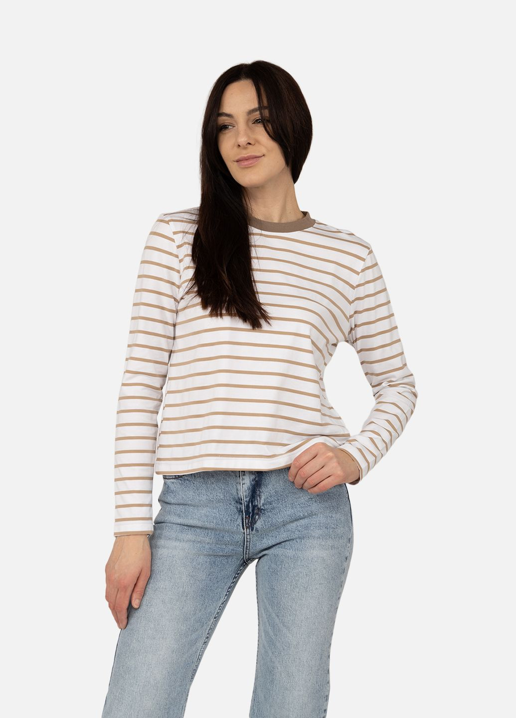 Футболка з довгим рукавом жіноча колір білий ЦБ-00266327 Yuki - (316655807)