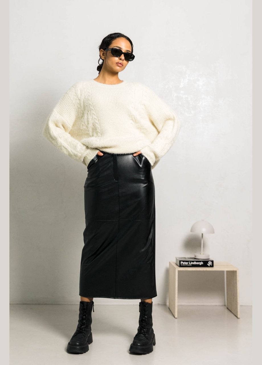 Черная черная кожаная юбка Seventeen