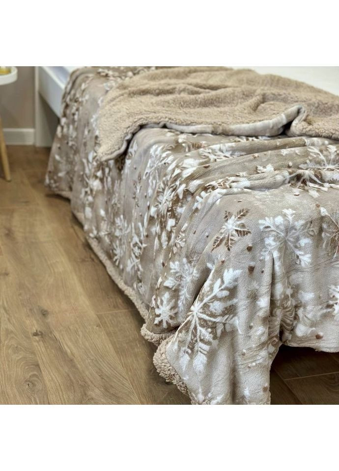 Двосторонній Плед "Comfort & Style" (Велюр + Teddy Fur), розмір 150*210 см бежевого кольору з малюнком No Brand (365749762)