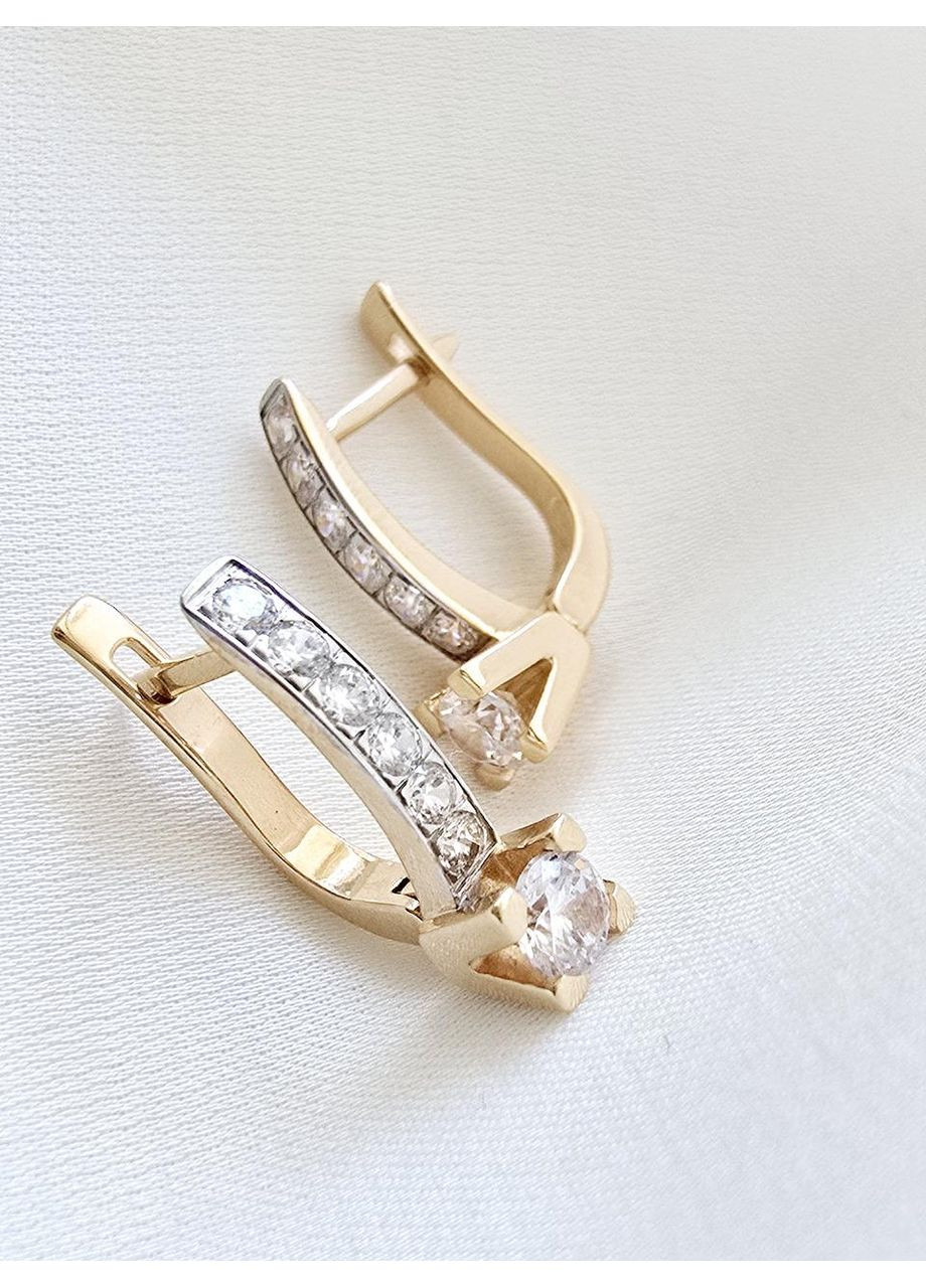 Золоті сережки з фіанітами, золото 585 проби 2121546-1с Triumph (355795678)