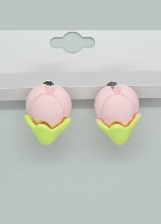 Сережки кліпси для вух без пробивання вуха "Розкіш Квітів" тюльпани рожеві Liresmina Jewelry (289844102)