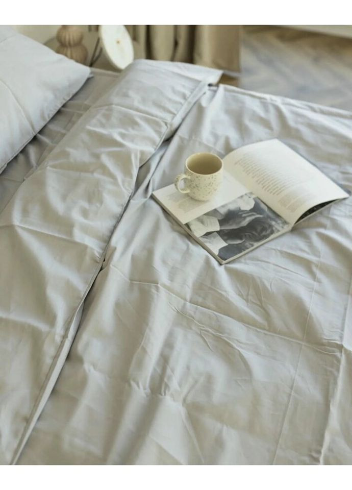 Постільна білизна двоспальне Home Сатин Люкс 20933 180х215 см холодний білий DUSHKA (327790762)