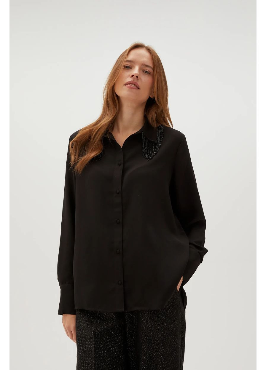 Чорна блузка жіноча Moodo