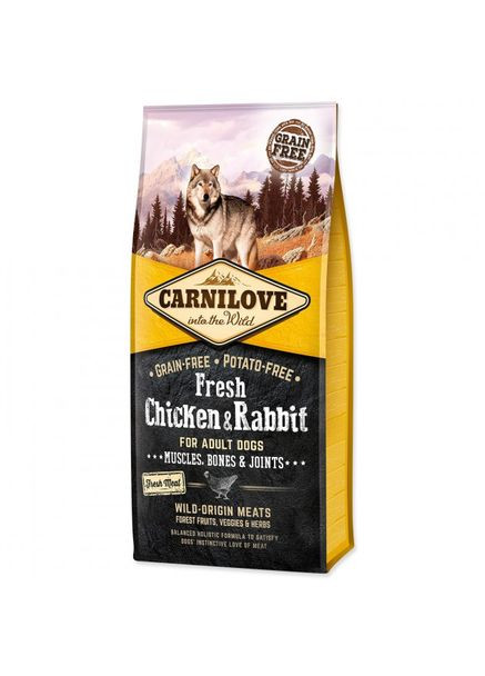 Сухий корм Fresh Chicken & Rabbit 12 kg (для дорослих собак) Carnilove (293408335)