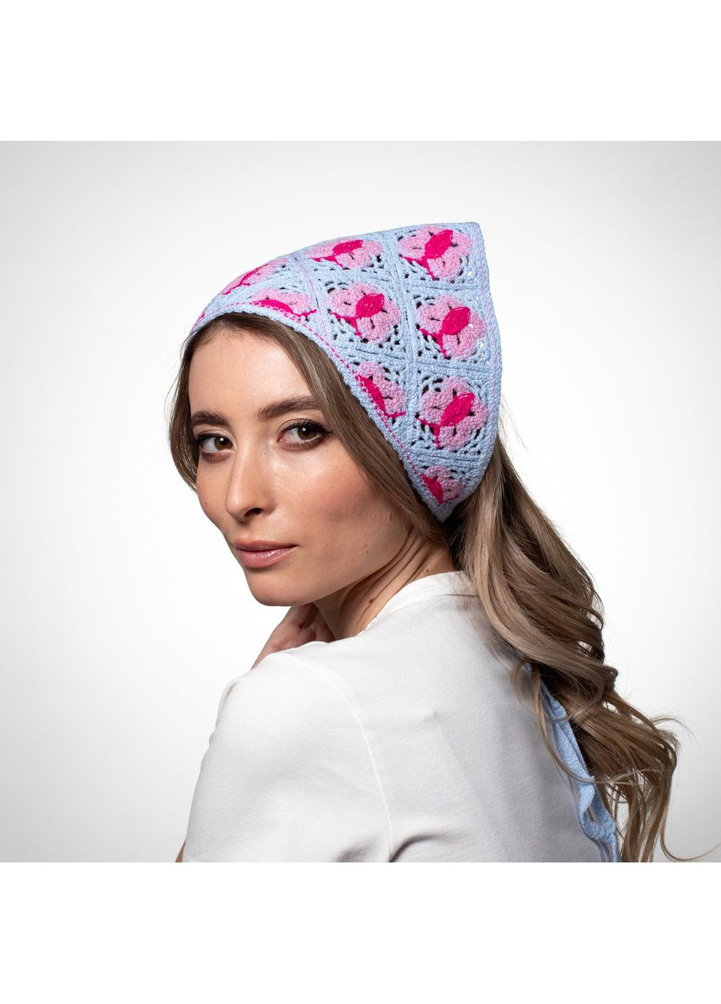 Косинка жіноча в'язана поліестер блакитна МІРА LuckyLOOK 444-621 (322793066)