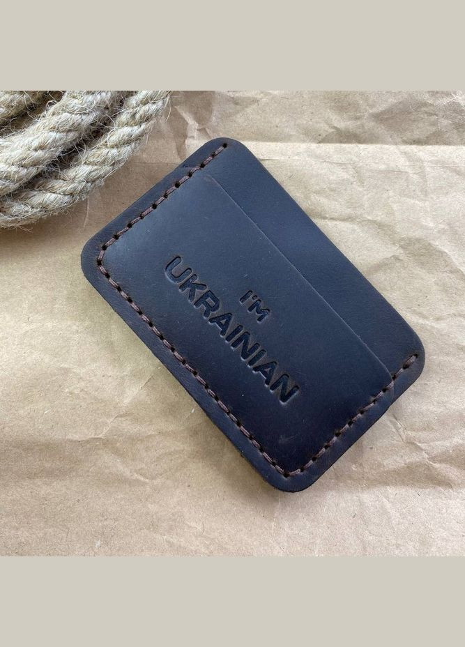 Картхолдер с тиснением UA кожаный, стильный органайзер чехол из кожи для 4 банковских карт No Brand (333705568)