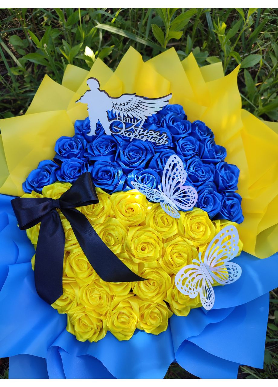 Букет троянд зі стрічок у горщику No Brand (368672316)