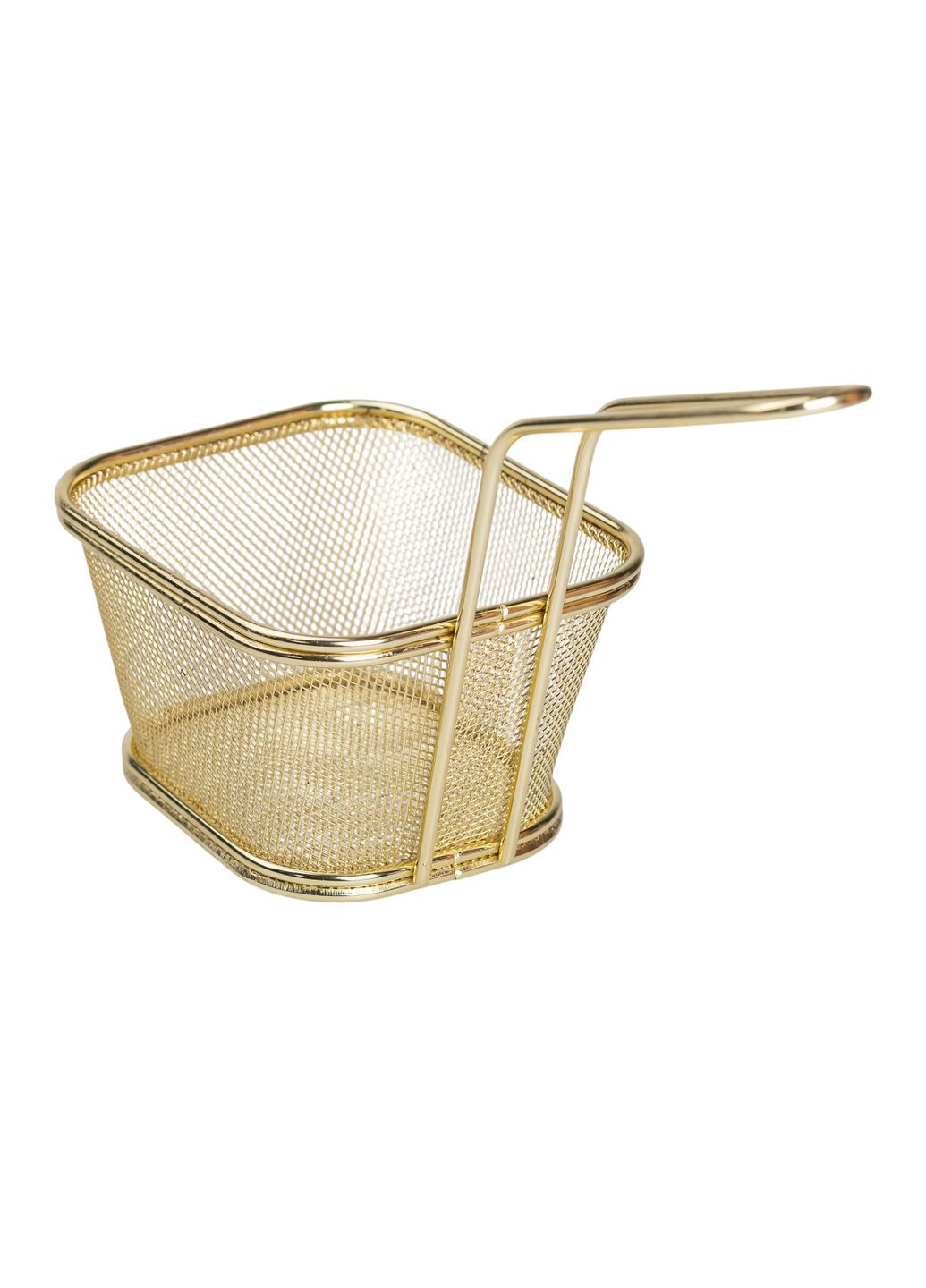 Корзина сервировочная для фри и снеков 13х11х7 см с гальваническим покрытием, золото. No Brand (328441499)