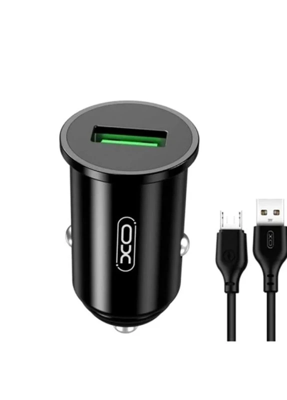 Зарядное устройство USB QC3.0 18W + кабель USB to Micro 5P black (TZ12-M-BK) XO (399629787)