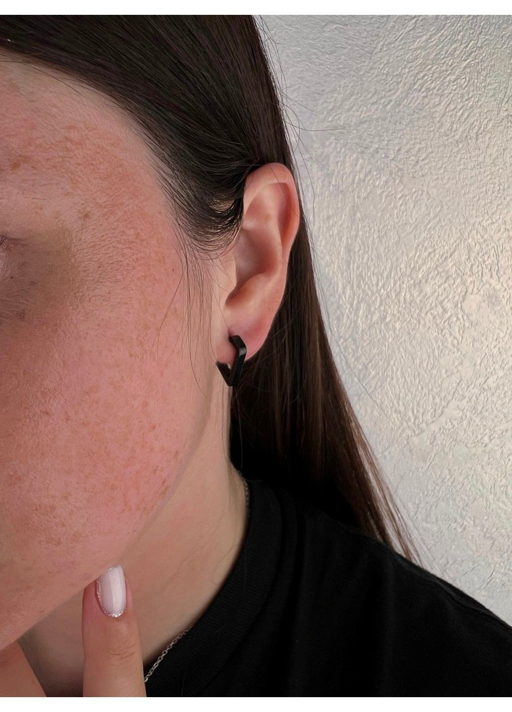 Сережки з емаллю із медичної сталі у вигляді діаманта ES-303 No Brand (299330576)