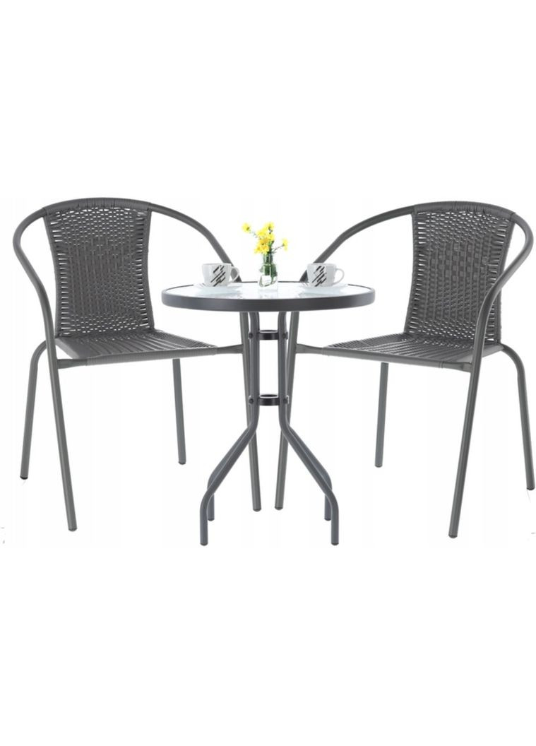 Садові меблі Bistro New стіл та 2 стільці Chomik (303126607)