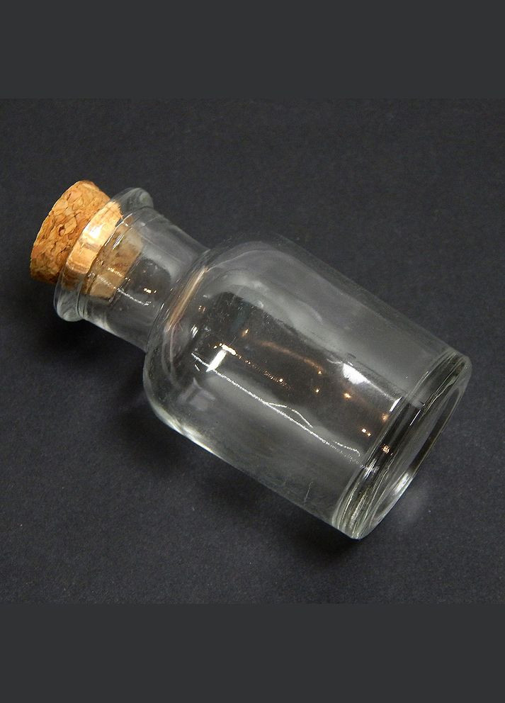 Пляшечка скляна маленька з корком, 68х38 мм, 36 мл No Brand (341730939)