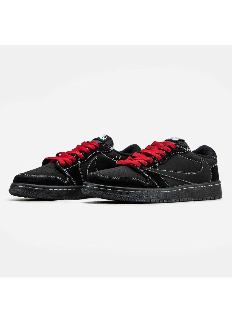 Черные демисезонные кроссовки мужские nike air jordan 1 low x travis scott найк аир джордан No Brand