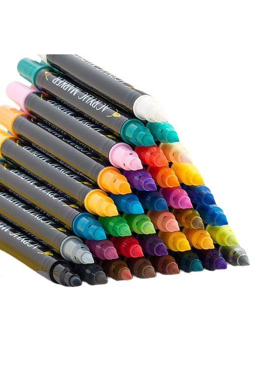 Художні двосторонні акрилові маркери 24 кольори Yover (322650469)