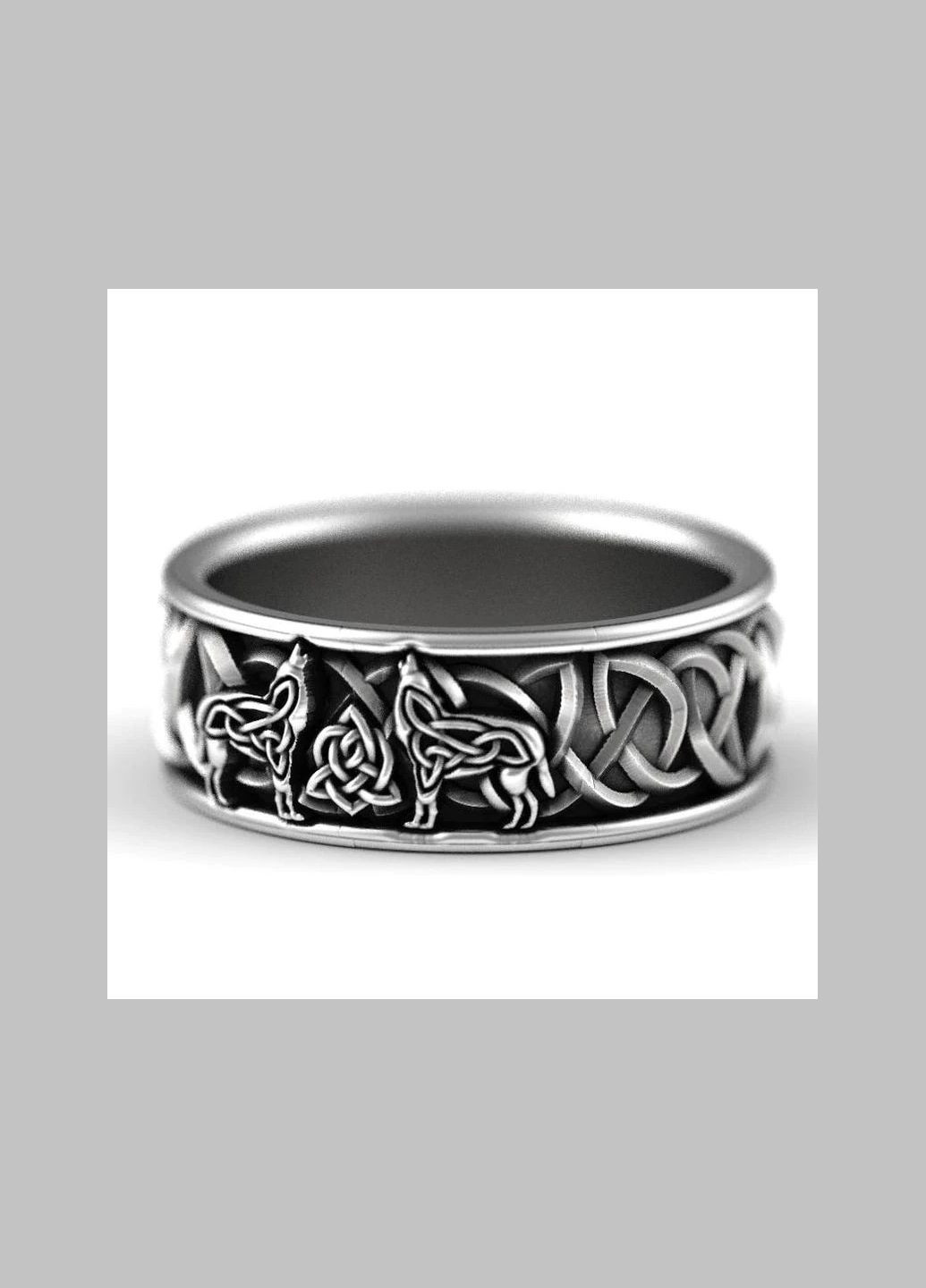 Стильна кельтська каблучка у вигляді вовків і Трикветр Сила Свободи, каблучка зграя вовків єдність і сила, розмір 19,5 Fashion Jewelry (285110548)