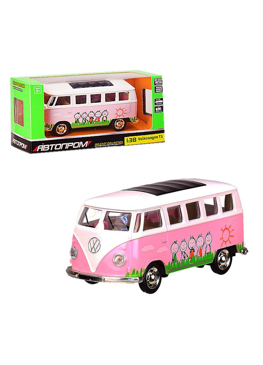 Металлический автобус из серии "Автопром" розовый MIC (292142384)