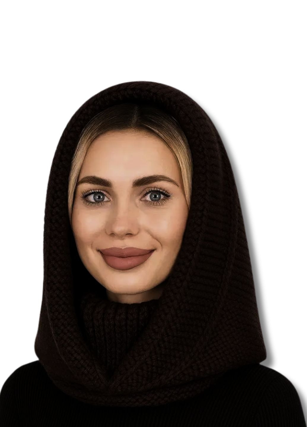 Женский капор-капюшон с воротником вязанный - Анжелика No Brand Жіночий капор (365249142)